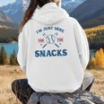 Spring 2024 Season Cute Baseball Mom Here For The Snacks Women Hoodie Back Print Spring 2024 Season Cute Baseball Mom Here For The Snacks Women Hoodie Back Print