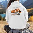 Wolves Baseball Team Baseball Mom Wolf Sports School Spirit Women Hoodie Back Print
