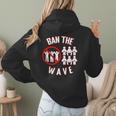 Baseball Ban The Wave Baseball Mom Player Coach Fan Women Hoodie Back Print Baseball Ban The Wave Baseball Mom Player Coach Fan Women Hoodie Back Print