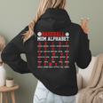Baseball Mom Alphabet Parent Mama Player Game Sport Fan Women Hoodie Back Print Baseball Mom Alphabet Parent Mama Player Game Sport Fan Women Hoodie Back Print