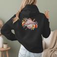 Baseball Mom With Garden Flowers Women Hoodie Back Print