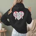 Baseball Mom Heart Women Hoodie Back Print