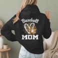 Baseball Mom Leopard Heart Matching Family Women Hoodie Back Print