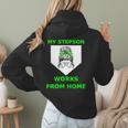 Baseball Mom Quote My Stepson Works From Home Women Hoodie Back Print