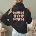 Baseball Mom Sister Tween Teen Girl Girly Pink Bow Preppy Women Hoodie Back Print