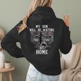 Baseball Mom My Son Will Be Waiting For You At Home Women Hoodie Back Print