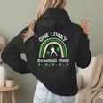 Baseball Mom St Patrick's Day Irish Shamrock Sports Women Hoodie Back Print Baseball Mom St Patrick's Day Irish Shamrock Sports Women Hoodie Back Print