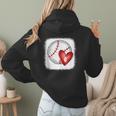 Bleached Custom Baseball Mom Number 6 Heart For Mom Women Hoodie Back Print