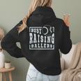 Busy Raising Ballers Graphic For Baseball Moms Women Hoodie Back Print