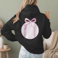 Coquette Baseball Mom Pink Bow Baseball Mama Women Hoodie Back Print Coquette Baseball Mom Pink Bow Baseball Mama Women Hoodie Back Print