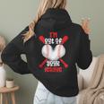 Cute Baseball Mom Out Of Your League Mommy Sports Players Women Hoodie Back Print