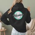 Cute Mama Script Font On Baseball Mom Women Hoodie Back Print