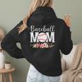 Floral Baseball Mom Mother's Day Cute Baseball Mama Mommy Women Hoodie Back Print