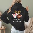 Game Day Vibes Football Baseball Mom Heart Women Hoodie Back Print