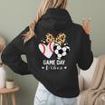 Game Day Vibes Soccer Baseball Mom Heart Women Hoodie Back Print