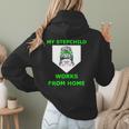 Messy Bun Baseball Mom My Stepchild Works From Home Women Hoodie Back Print