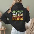 Moms Against Baseball Pants Retro Baseball Mom Women Hoodie Back Print Moms Against Baseball Pants Retro Baseball Mom Women Hoodie Back Print