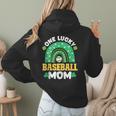One Lucky Baseball Mom St Patricks Day Rainbow Mother Mama Women Hoodie Back Print