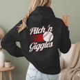 Pitch 'n Giggles Baseball Player Women Baseball Mom Women Hoodie Back Print Pitch 'n Giggles Baseball Player Women Baseball Mom Women Hoodie Back Print
