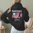 Proud Baseball MOM USA American Flag Family Game Day Women Hoodie Back Print Proud Baseball MOM USA American Flag Family Game Day Women Hoodie Back Print