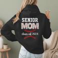 Proud Senior Baseball Mom Class Of 2024 Highschool Baseball Women Hoodie Back Print