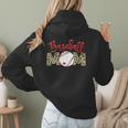 Sport Mom Leopard Mother's Day Baseball Mommy Mama Women Hoodie Back Print