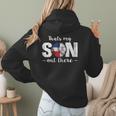 Thats My Son Out There For a Dominican Baseball Mom Women Hoodie Back Print Thats My Son Out There For a Dominican Baseball Mom Women Hoodie Back Print