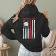Vintage Baseball Flag Women Baseball Mom Women Hoodie Back Print