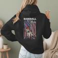 Vintage USA Flag Baseball Player Proud Baseball Mom Women Hoodie Back Print Vintage USA Flag Baseball Player Proud Baseball Mom Women Hoodie Back Print