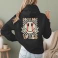 Women Kids Baseball Game Day Vibes Smile Baseball Mom Women Hoodie Back Print
