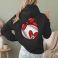 Womens Custom Baseball Mom Number 25 Heart For Mom Mommy Women Hoodie Back Print Womens Custom Baseball Mom Number 25 Heart For Mom Mommy Women Hoodie Back Print