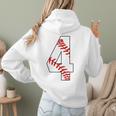 4 Laces 4th Birthday Boy Four Years Baseball Mom T-Shirt Women Hoodie Back Print