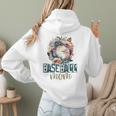 Artsy Baseball Mom Flowers Unique Game Day Ball Distressed Women Hoodie Back Print