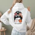 Baseball Mom Basketball Mom Of Both Messy Bun Mother's Day Women Hoodie Back Print