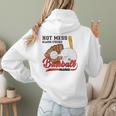 Baseball Mom Hot Mess Always Stressed Baseball Mama Women Hoodie Back Print