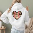 Baseball Mom Leopard Heart Valentine Day Mother Day Women Hoodie Back Print