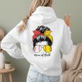 Baseball Mom Softball Mom Of Both Messy Bun Mother's Day Women Hoodie Back Print Baseball Mom Softball Mom Of Both Messy Bun Mother's Day Women Hoodie Back Print