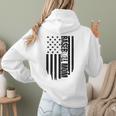 Baseball Mom USA Flag Baseball Mama Day Vibes Mama Women Hoodie Back Print