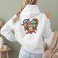 Baseball Mom Valentine Leopard Heart Softball Mother's Day Women Hoodie Back Print