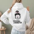 Baseball Momster Messy Bun Skull Mom For Women Halloween Women Hoodie Back Print Baseball Momster Messy Bun Skull Mom For Women Halloween Women Hoodie Back Print