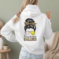 Busy Raising Ballers Tennis Baseball Mom Messy Bun Leopard Women Hoodie Back Print Busy Raising Ballers Tennis Baseball Mom Messy Bun Leopard Women Hoodie Back Print