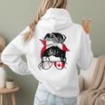 Canadian Baseball Mom Canada Flag Baseball Girl Women Hoodie Back Print