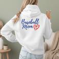 Cute Baseball Mom Heart Matching Mama Mother's Day Women's Women Hoodie Back Print