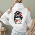 Football Mom Baseball Mom Of Both Messy Bun Mother's Day Women Hoodie Back Print Football Mom Baseball Mom Of Both Messy Bun Mother's Day Women Hoodie Back Print