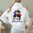 French Baseball Mom France Messy Bun Women Hoodie Back Print French Baseball Mom France Messy Bun Women Hoodie Back Print