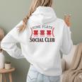 Home Plate Social Club Softball Season Baseball Mom Women Hoodie Back Print