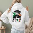Ireland Baseball Mom Messy Bun Irish Baseball Girl Women Hoodie Back Print