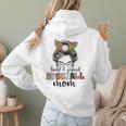 Loud And Proud Baseball Mom Messy Bun Leopard Baseball Mom Women Hoodie Back Print