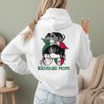 Mexico Baseball Mom Messy Bun Women Hoodie Back Print