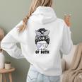 Mom Of Both Volleyball And Baseball Mom For Women Messy Bun Women Hoodie Back Print Mom Of Both Volleyball And Baseball Mom For Women Messy Bun Women Hoodie Back Print